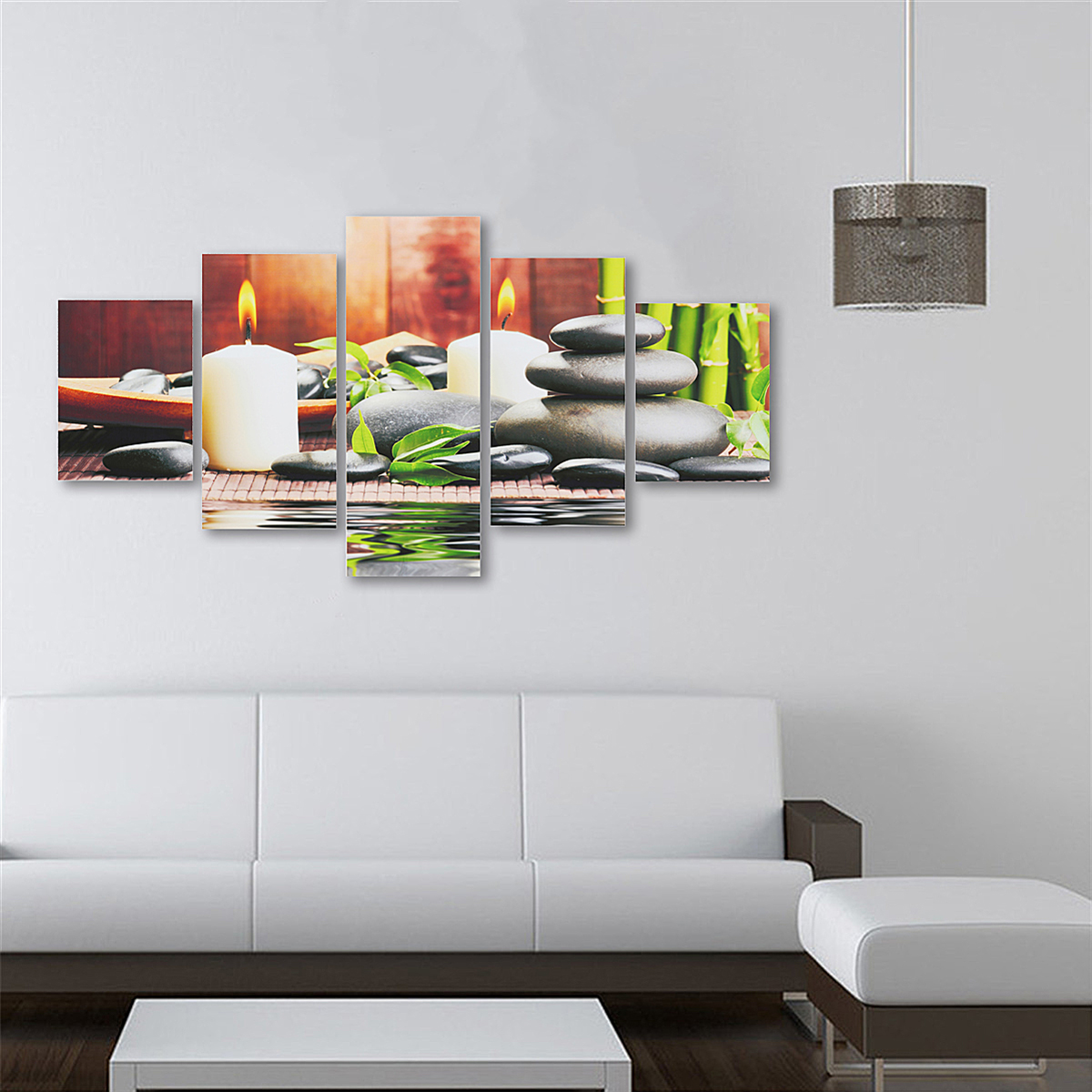 5Pcs-Canvas-Painting-Candle-Scenery-Picture-Wall-Decorative-Print-Art-Pictures-Frameless-Wall-Hangin-1803082-2