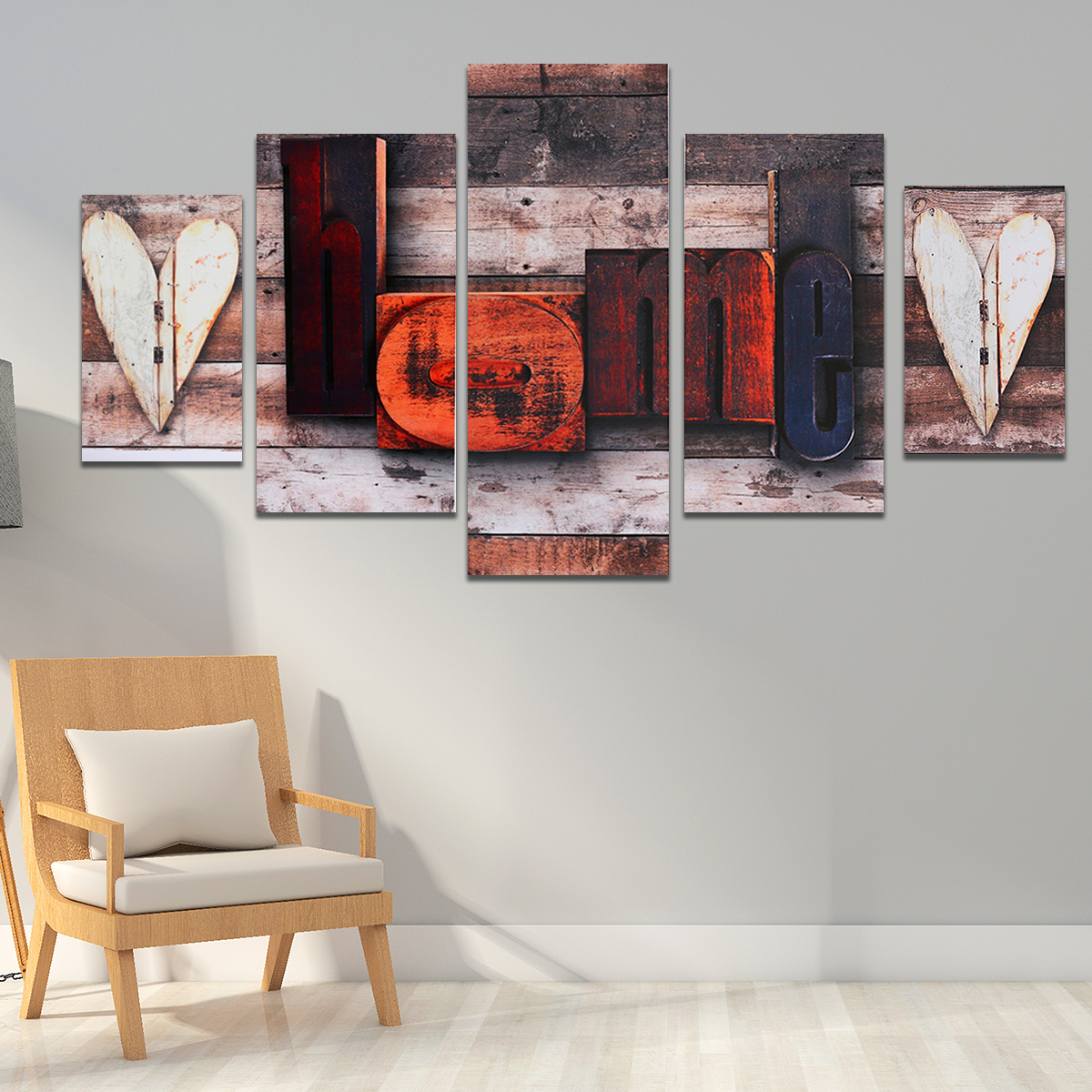 5Pcs-Canvas-Paintings-Love-HOME-Wall-Decorative-Print-Art-Pictures-Unframed-Wall-Hanging-Home-Office-1785063-4