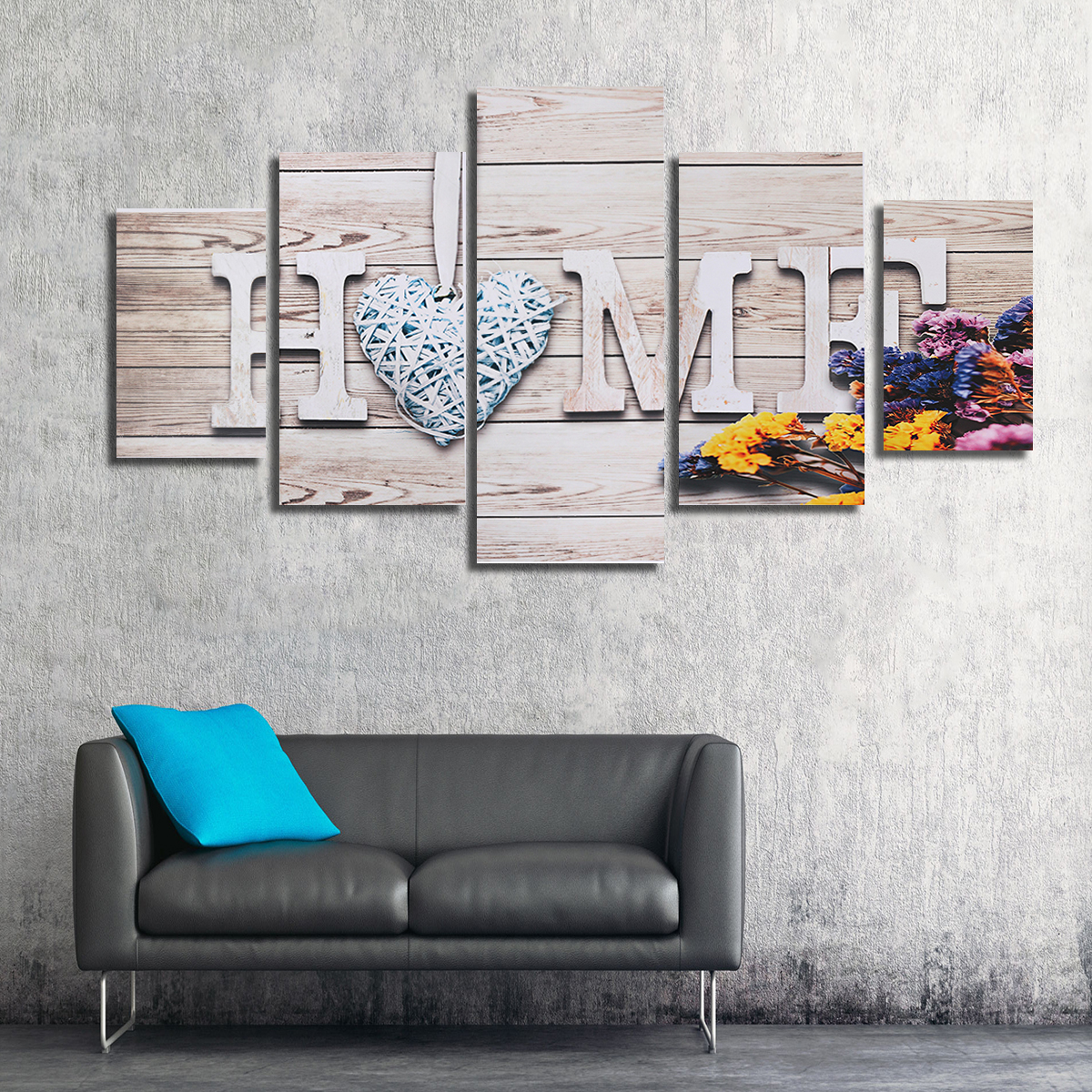 5Pcs-Canvas-Paintings-Love-HOME-Wall-Decorative-Print-Art-Pictures-Unframed-Wall-Hanging-Home-Office-1785063-8