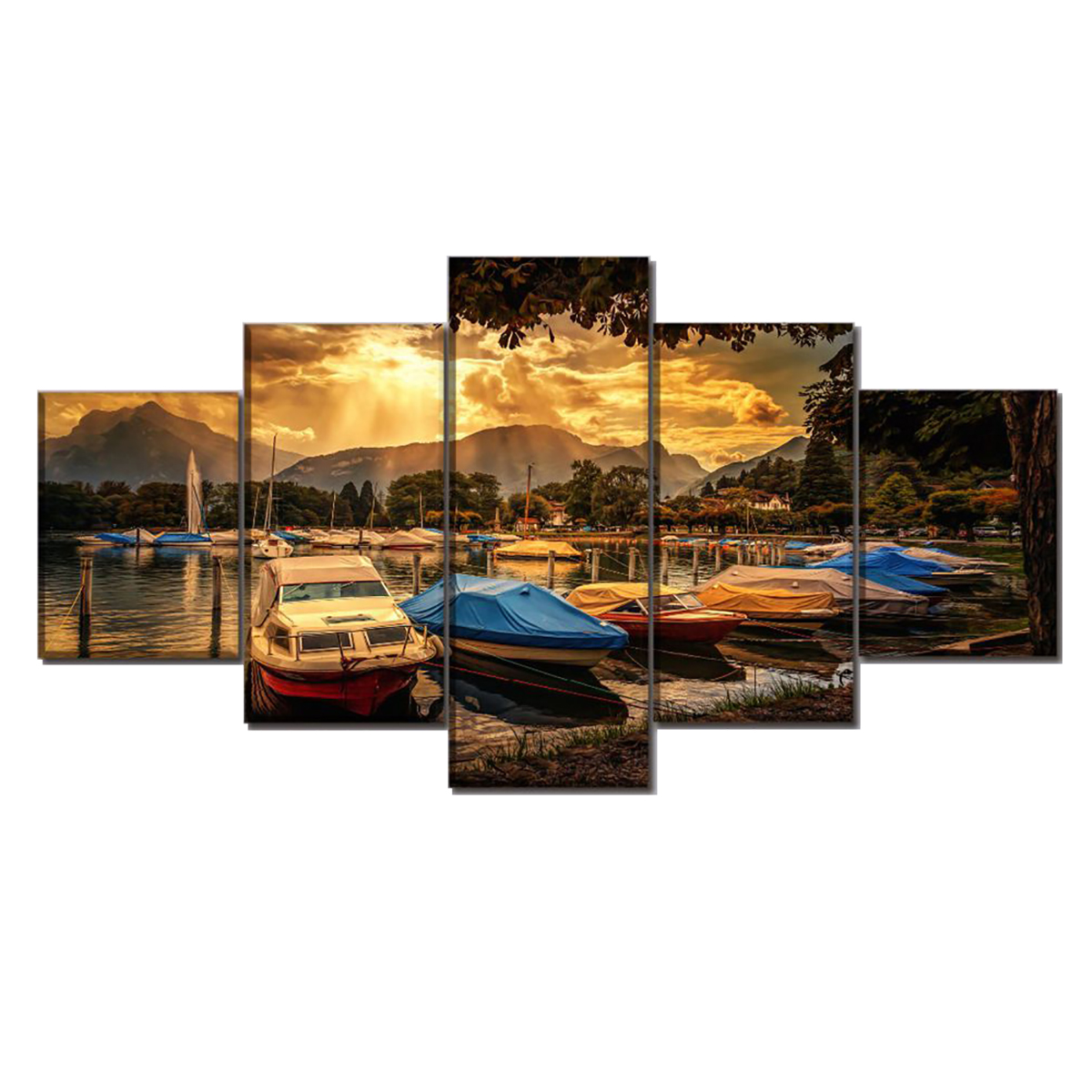 5Pcs-Canvas-Print-Paintings-Scenery-Oil-Painting-Wall-Decorative-Printing-Art-Picture-Frameless-Home-1758668-19