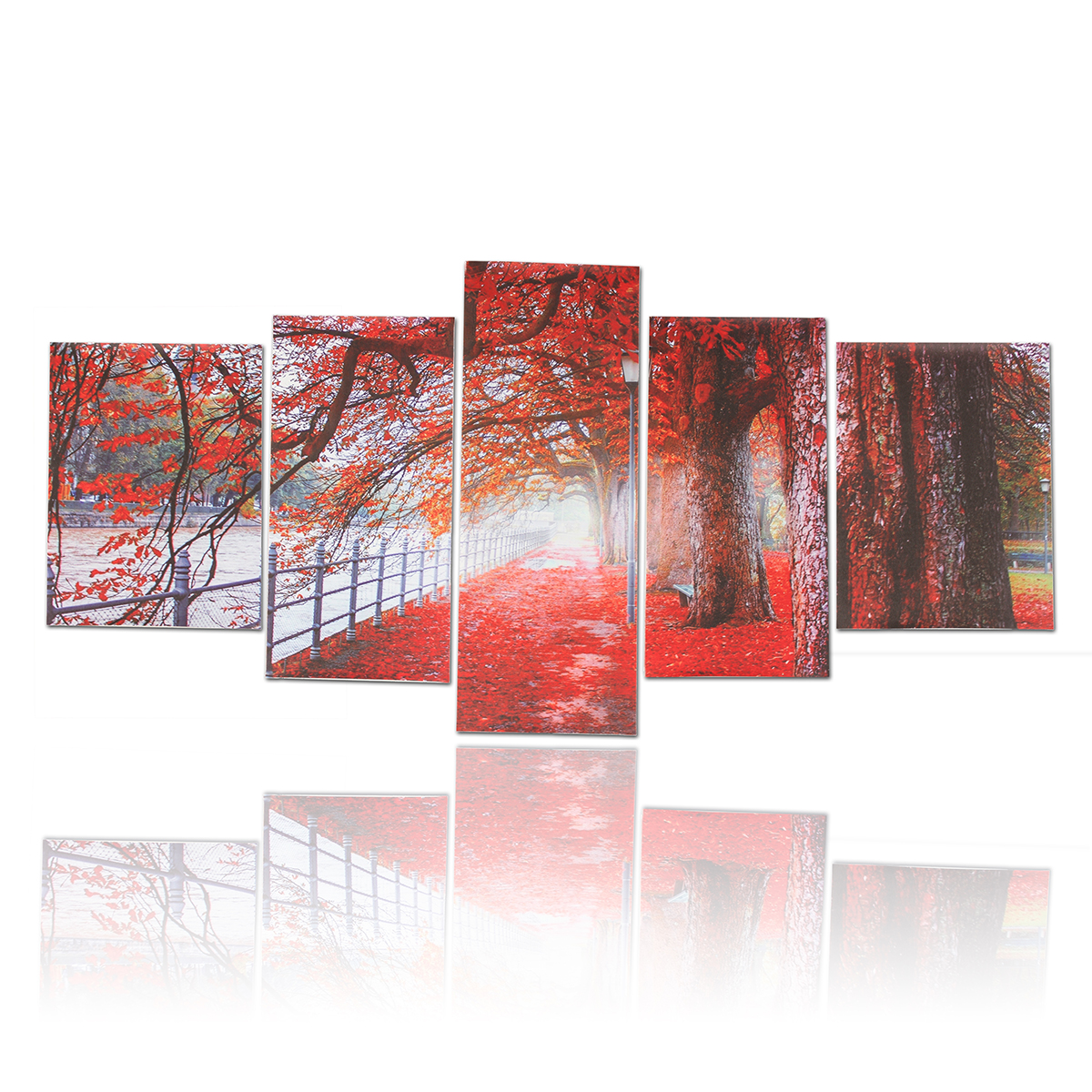 5Pcs-Red-Falling-Leaves-Canvas-Painting-Autumn-Tree-Wall-Decorative-Print-Art-Pictures-Unframed-Wall-1809936-5