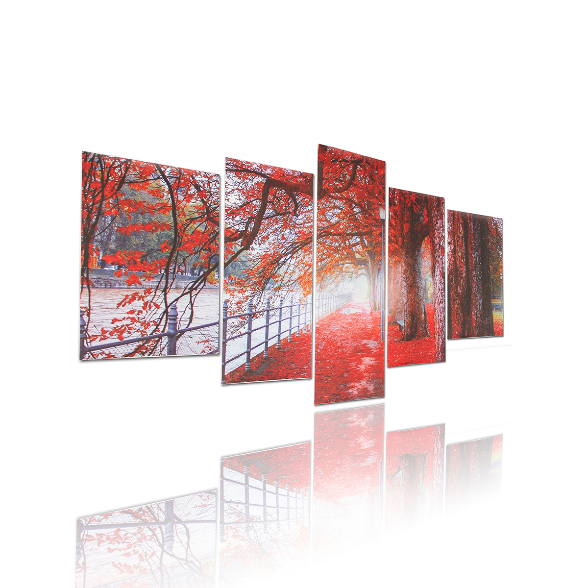 5Pcs-Red-Falling-Leaves-Canvas-Painting-Autumn-Tree-Wall-Decorative-Print-Art-Pictures-Unframed-Wall-1809936-6