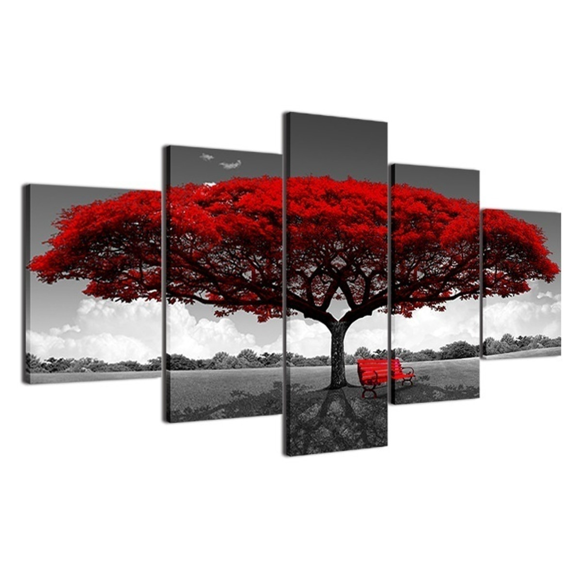 5Pcs-Red-Tree-Canvas-Paintings-Wall-Decorative-Print-Art-Pictures-Unframed-Wall-Hanging-Home-Office--1774551-3