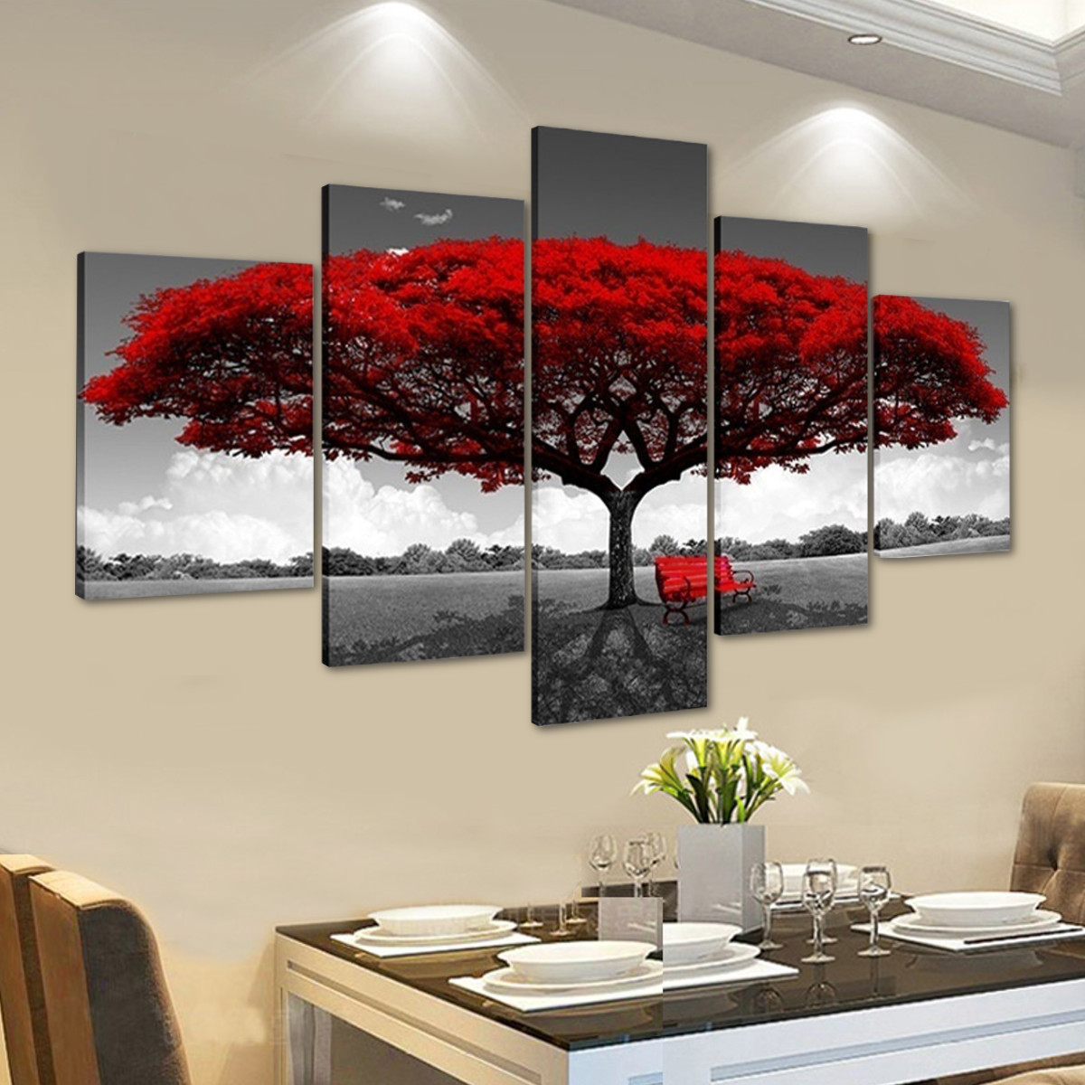 5Pcs-Red-Tree-Canvas-Paintings-Wall-Decorative-Print-Art-Pictures-Unframed-Wall-Hanging-Home-Office--1774551-8