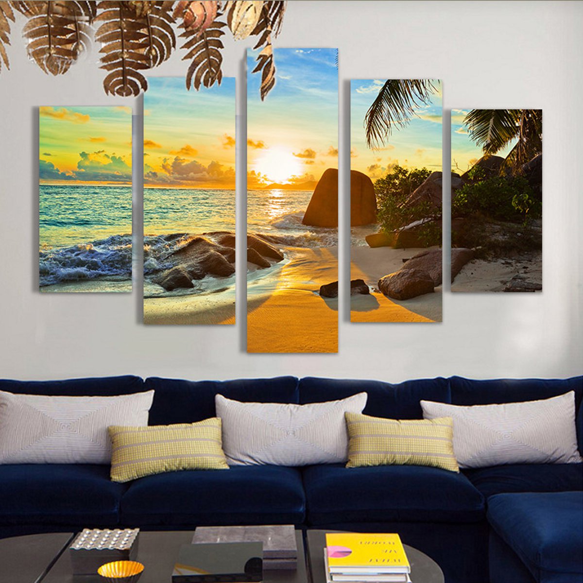 5Pcs-Sea-Coastal-Canvas-Print-Paintings-Wall-Decorative-Print-Art-Pictures-Frameless-Wall-Hanging-De-1742334-3