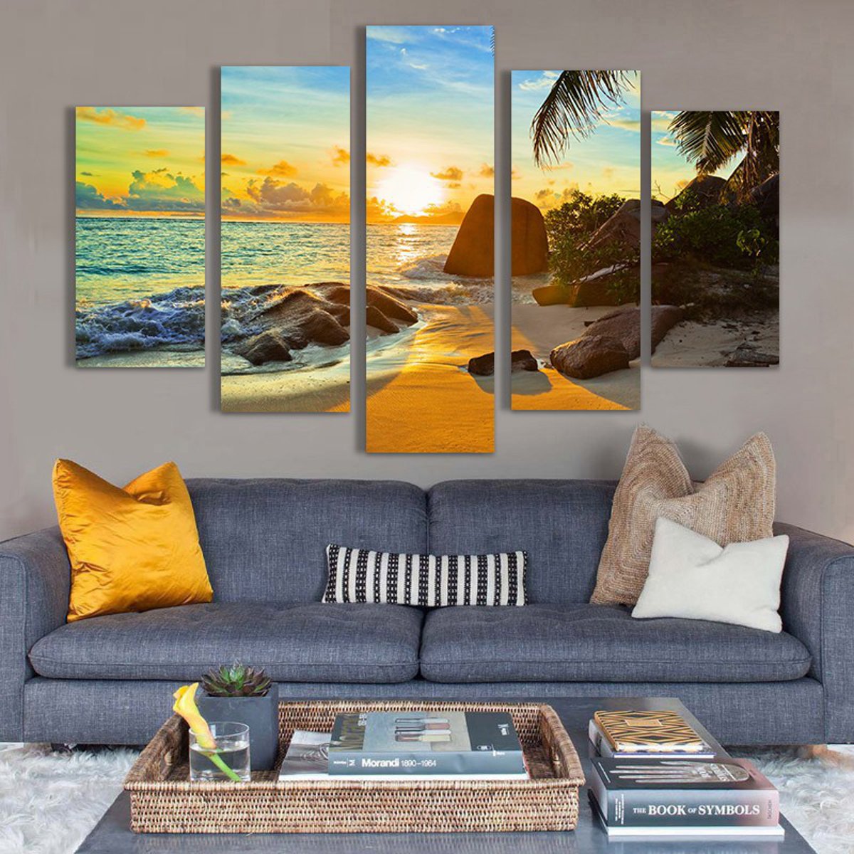 5Pcs-Sea-Coastal-Canvas-Print-Paintings-Wall-Decorative-Print-Art-Pictures-Frameless-Wall-Hanging-De-1742334-4