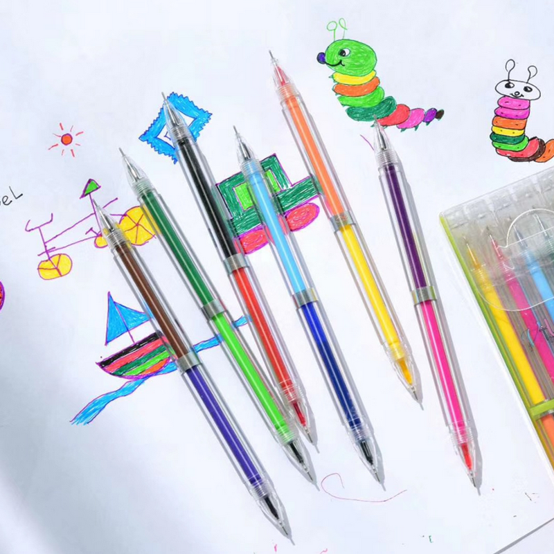 6-Pcs-12-Colors-Double-Head-Gel-Pen-Highlighter-Marker-Pen-Student-1650178-2