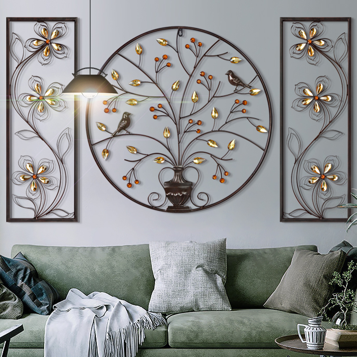 Brown-Tree-of-Life-Wall-Hanging-Art-Picture-Metal-Iron-Sculpture-BIG-62cm-Wall-Decorative-Art-Kit-Ga-1765506-3