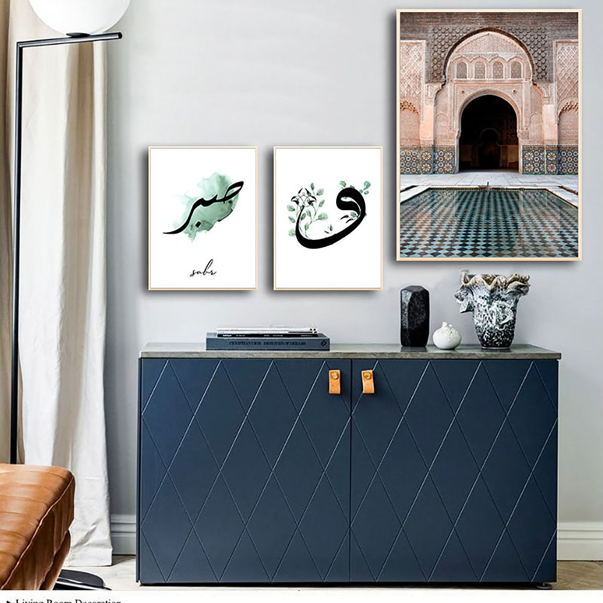 Canvas-Painting-Islamic-Quote-Wall-Art-Poster-Hassan-II-Mosque-Sabr-Bismillah-Print-Arab-Decoration--1724172-4