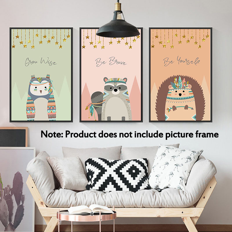 Cartoon-Canvas-Painting-HD-Wall-Hanging-Picture-Childrens-Room-Decoration-Frameless-Cartoon-Animal-P-1789209-5