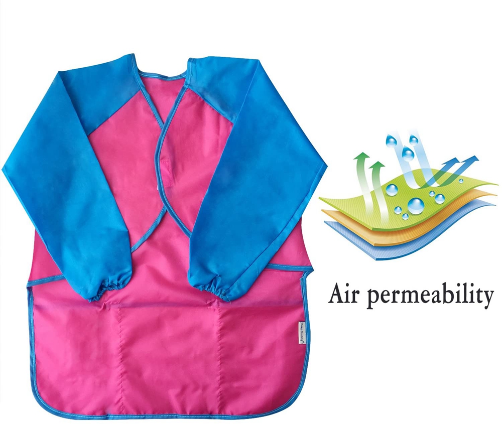 Children-Waterproof-Artist-Painting-Aprons-Long-Sleeve-with-3-Pockets-Baby-Painting-Eating-Bib-Suppl-1670596-4