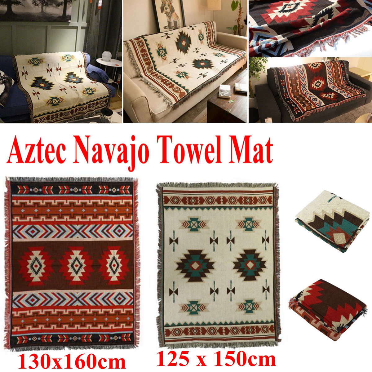 Home-Decoration-Aztec-Navajo-Towel-Mat-Throw-Wall-Hanging-Cotton-Rugs-Geometry-Woven-130160cm-1241567-1