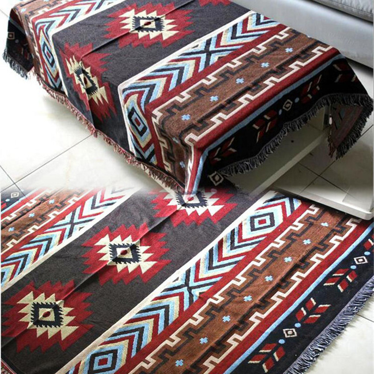 Home-Decoration-Aztec-Navajo-Towel-Mat-Throw-Wall-Hanging-Cotton-Rugs-Geometry-Woven-130160cm-1241567-4