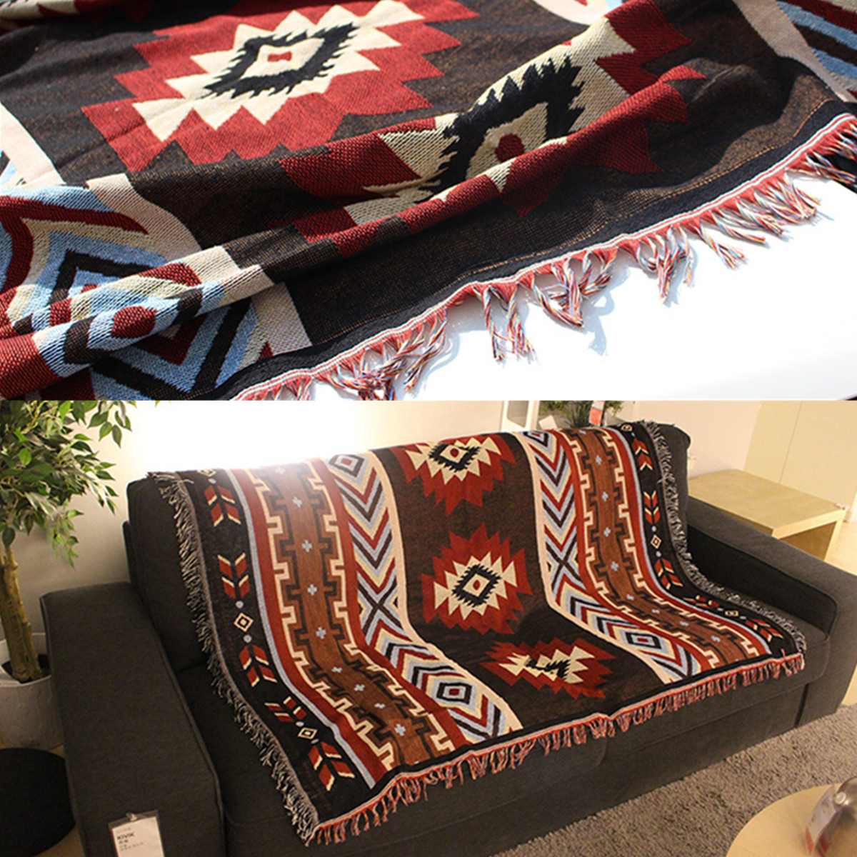 Home-Decoration-Aztec-Navajo-Towel-Mat-Throw-Wall-Hanging-Cotton-Rugs-Geometry-Woven-130160cm-1241567-5