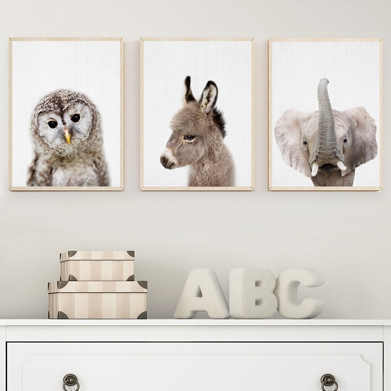 Nursery-Wall-Art-Paintings-Woodland-Animal-Rabbit-Giraffe-Bear-Canvas-Painting-Wall-Pictures-Decorat-1889759-4