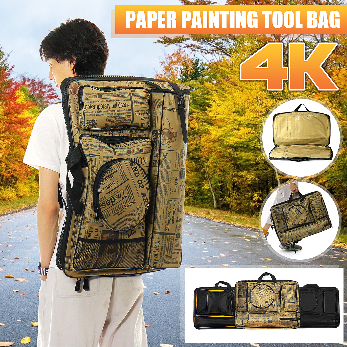 Thick-Canvas-4K-Drawing-Board-Bag-Multifunctional-Shoulder-Backpack-Waterproof-Hand-Carry-Bag-Artist-1686437-1