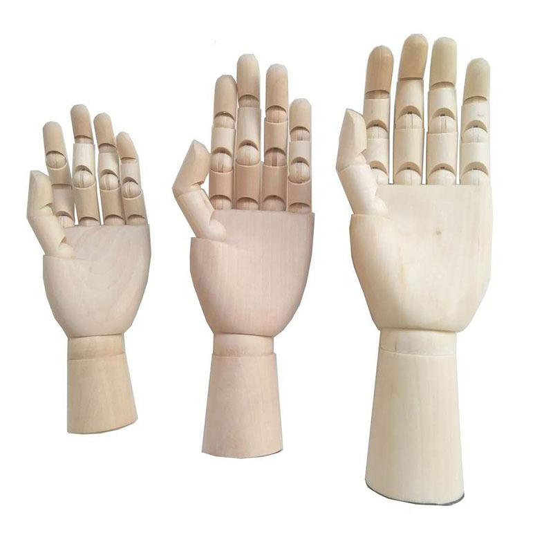 Xinbowen-1088-10-inch12-inch-Wooden-LeftRight-Hand-Model-Jointed-Wood-Carving-Sculpture-Mannequin-Ha-1541009-2
