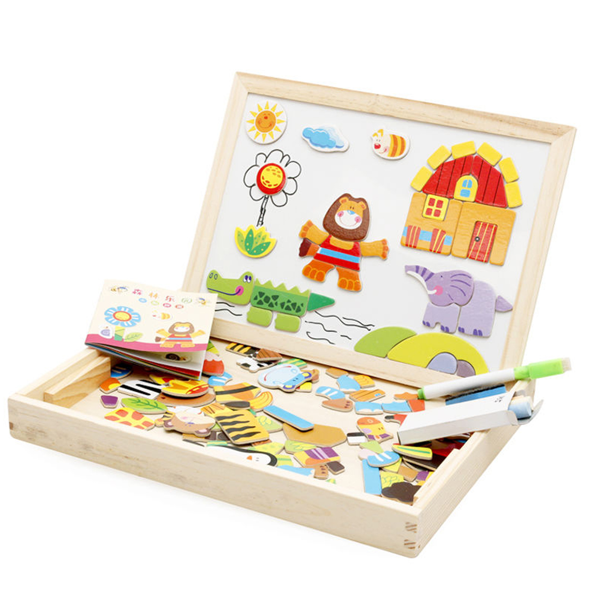 Wooden-DIY-Magnetic-Drawing-Board-Forest-Paradise-Childrens-Early-Educational-Learning-Toys-1676971-4