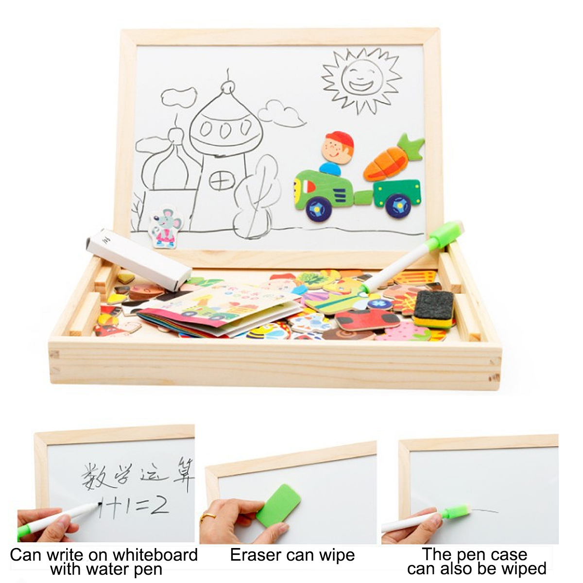 Wooden-DIY-Magnetic-Drawing-Board-Forest-Paradise-Childrens-Early-Educational-Learning-Toys-1676971-6