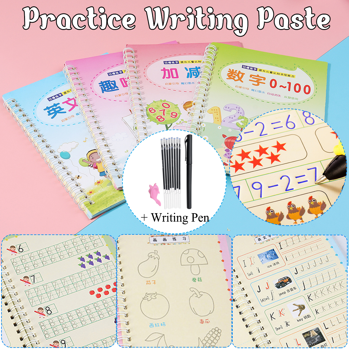 4-Types-Practice-Writing-Paste-Numbers-Letters-Painting-Arithmetic-Exercise-Book-1703112-1