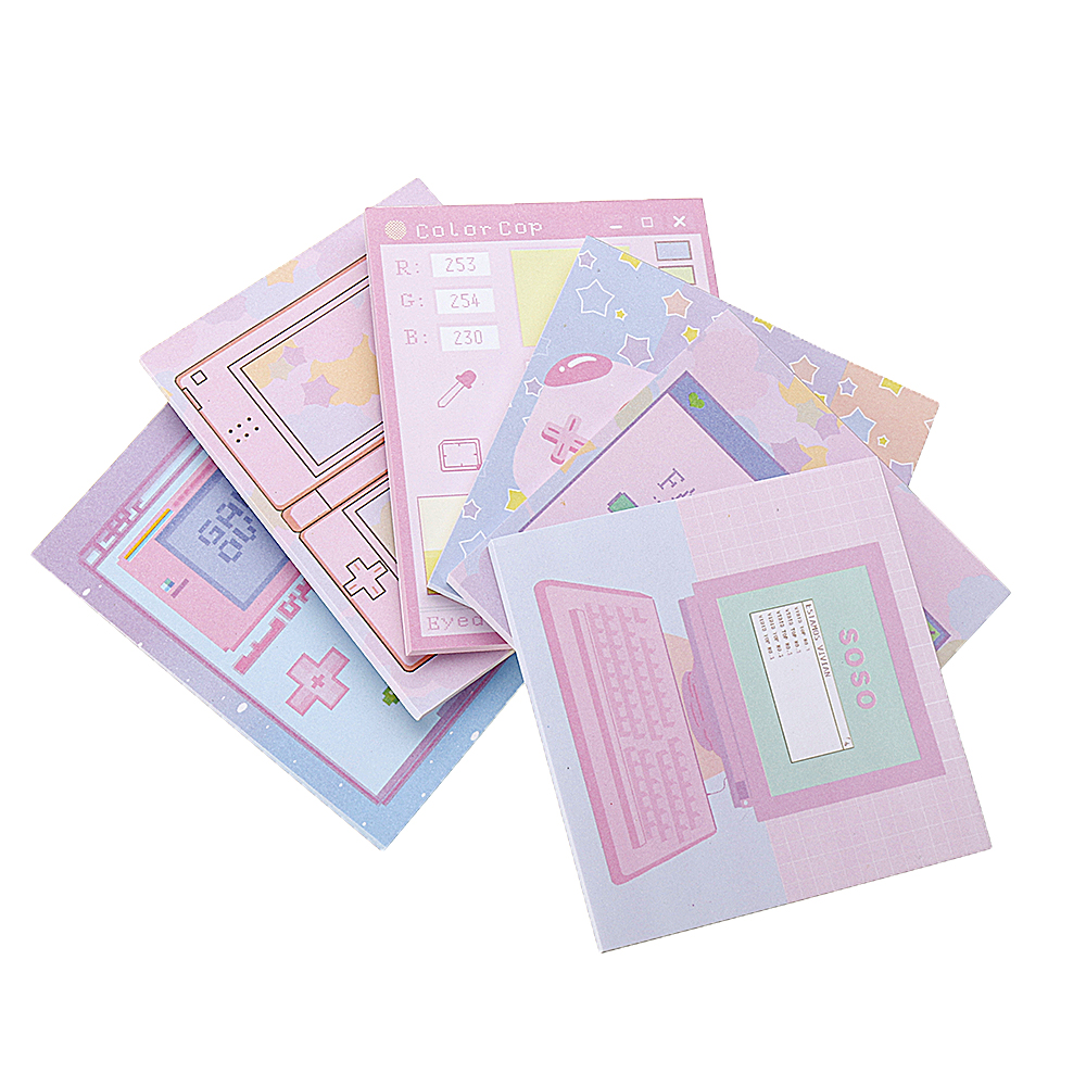 6-Pcspack-Colorful-Sticky-Notes-Cartoon-Love-Game-Pad-Sticky-Memo-Notes-Gift-Stationery-Office-Stick-1444828-2