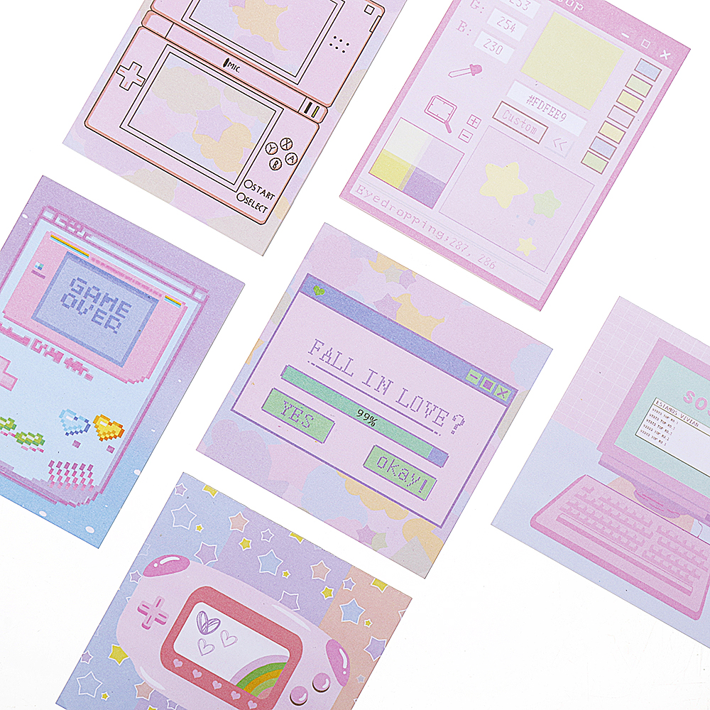 6-Pcspack-Colorful-Sticky-Notes-Cartoon-Love-Game-Pad-Sticky-Memo-Notes-Gift-Stationery-Office-Stick-1444828-5