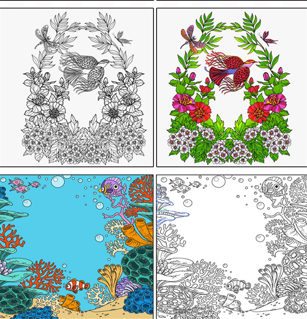 6Pcs-Childrens-Coloring-Book-Set-quotSecret-Gardenquot-Theme-16K-Coloring-Book-Adult-Decompression-H-1768665-13