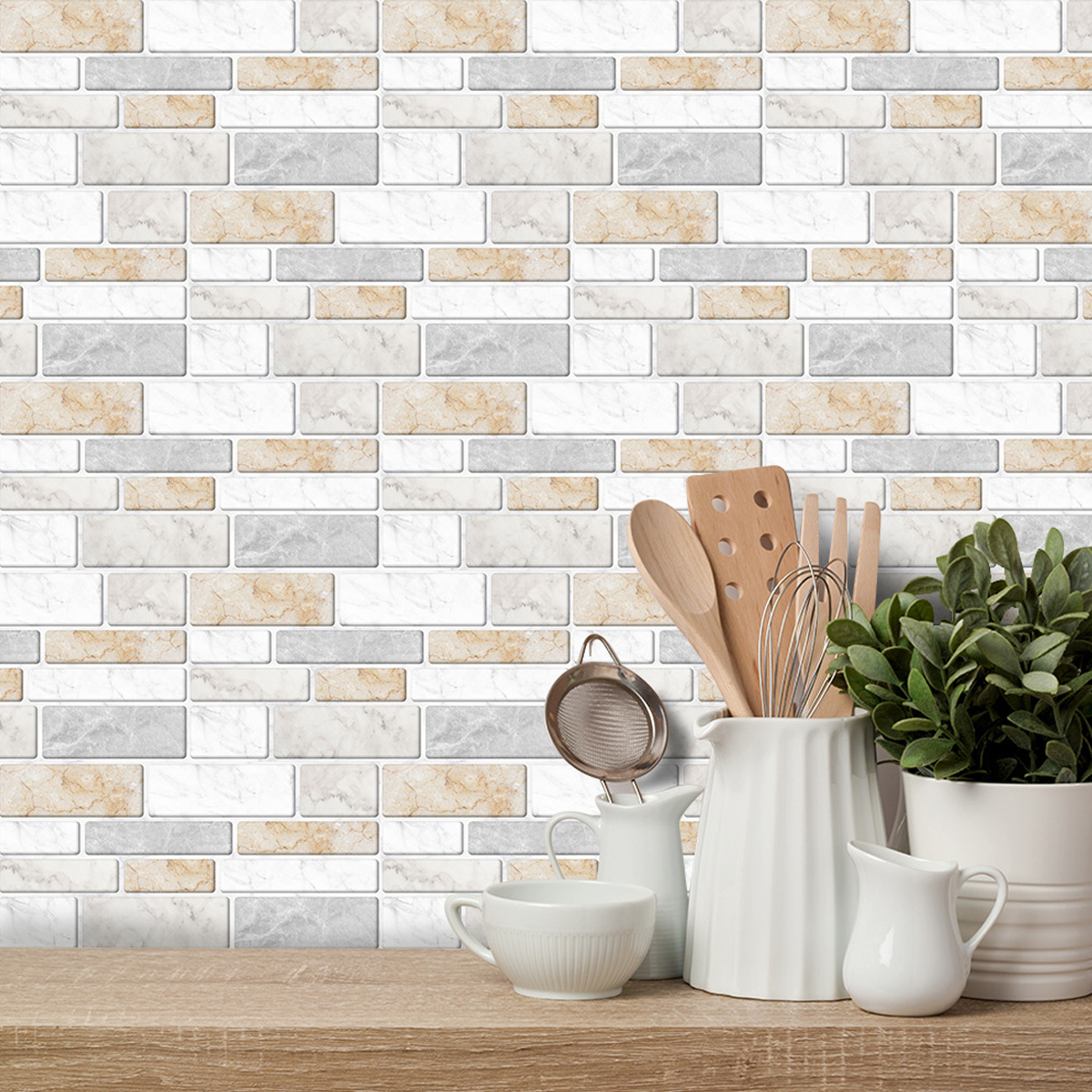 92754pcs-Warm-Marble-Tile-Wall-Stickers-Self-adhesive-Wall-Paper-DIY-Home-Decor-1732820-6