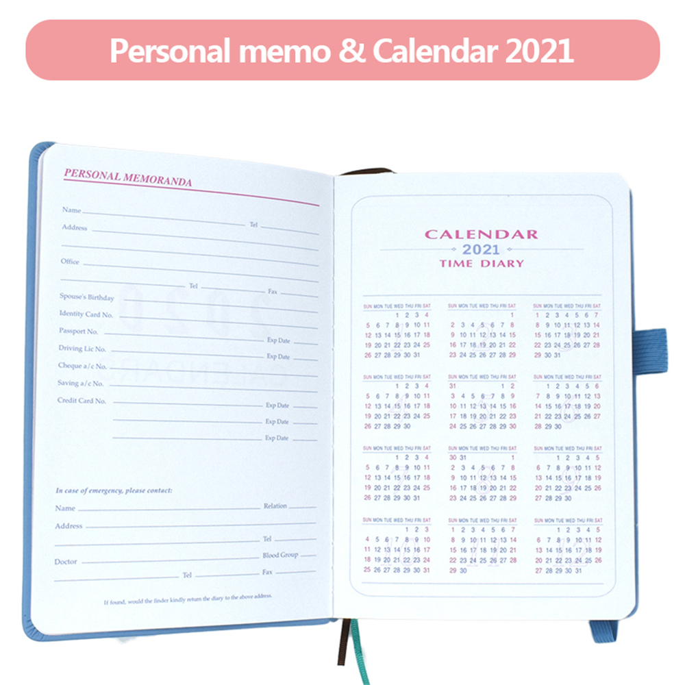 A5-Agenda-2021-planner-Notebook-Jan-Dec-English-Language-164-Sheet-PU-Leather-Soft-Cover-School-Plan-1790886-9