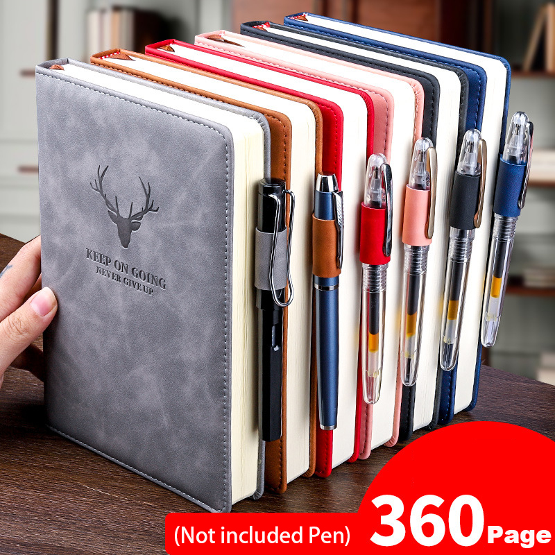 A5-Notebook-360-Pages-80G-Beige-Paper-PU-Cover-Notebook-With-Bookmark-Business-Office-Dairly-Work-No-1718660-3
