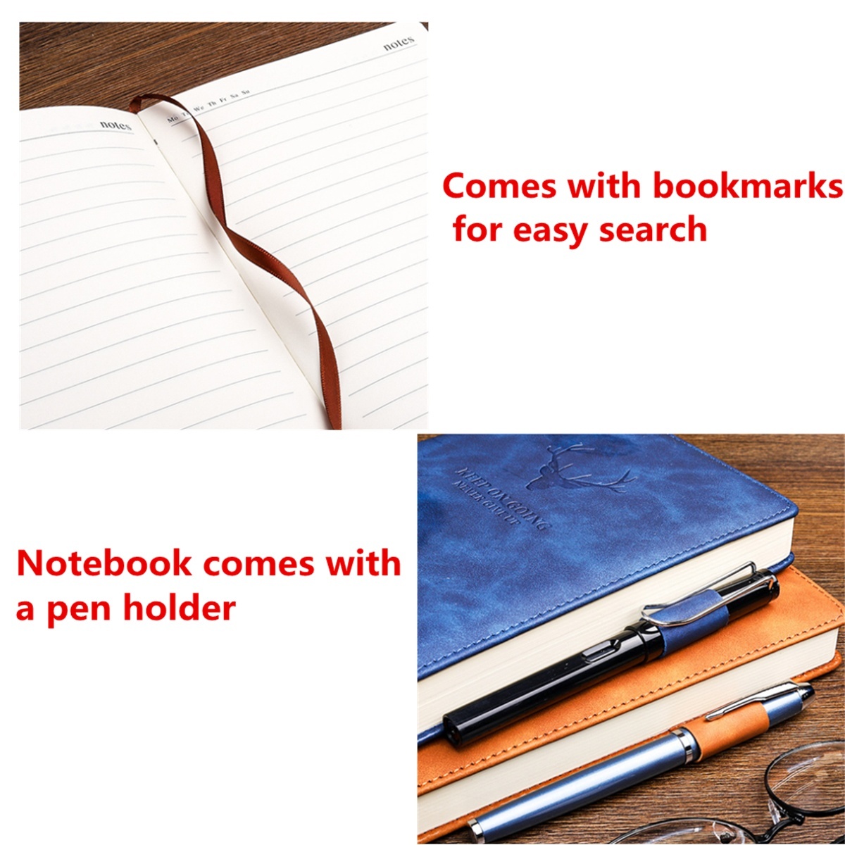 A5-Notebook-360-Pages-80G-Beige-Paper-PU-Cover-Notebook-With-Bookmark-Business-Office-Dairly-Work-No-1718660-8