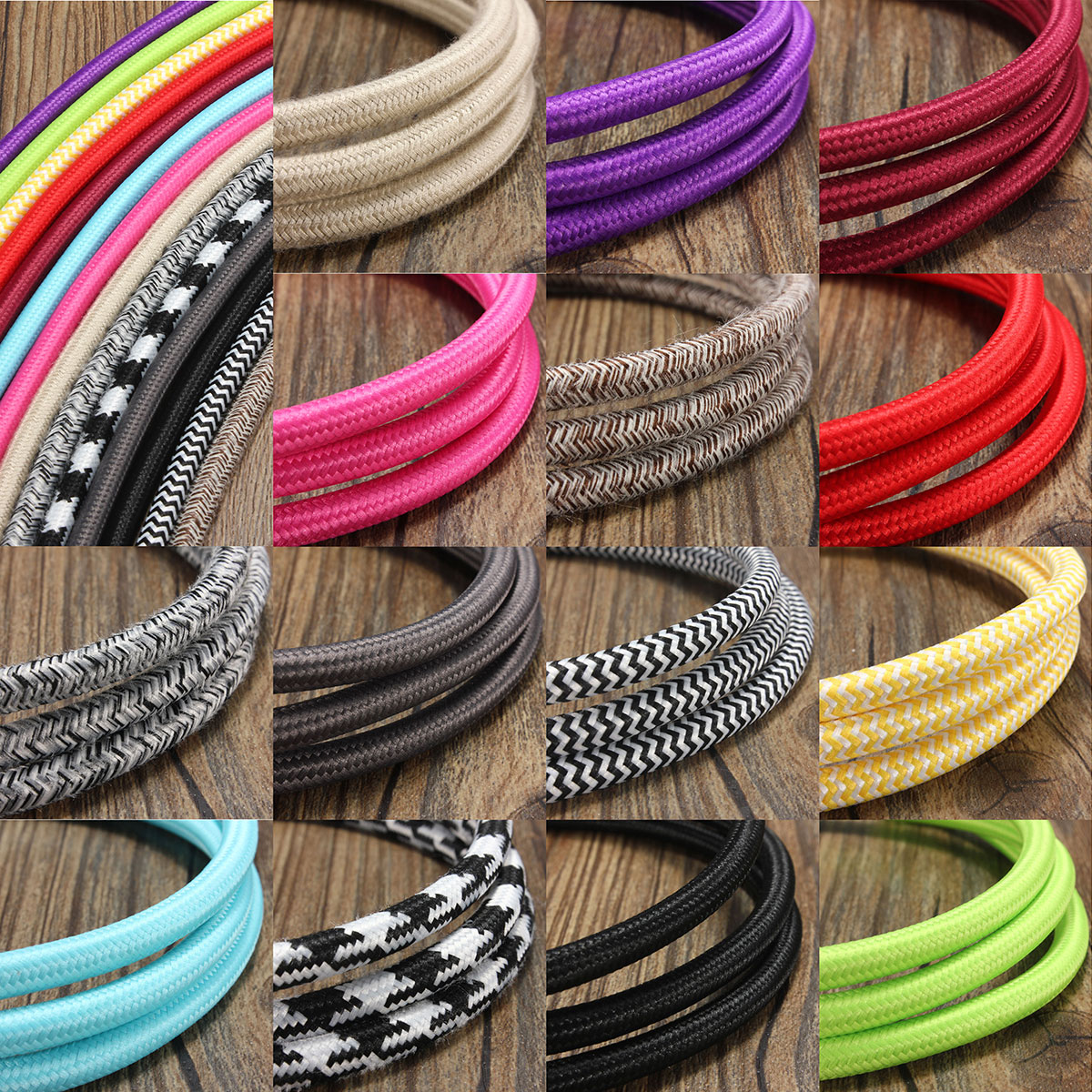 10M-2-Cord-Color-Vintage-Twist-Braided-Fabric-Light-Cable-Electric-Wire-1069140-1