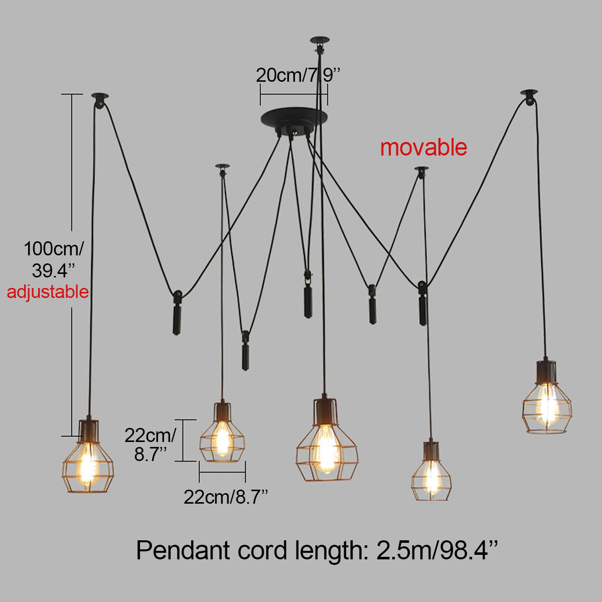 135-Heads-Nordic-Style-Retro-Modern-Ceiling-Light-LED-Pendant-Lamp-Dining-Room-Chandelier-1714406-8