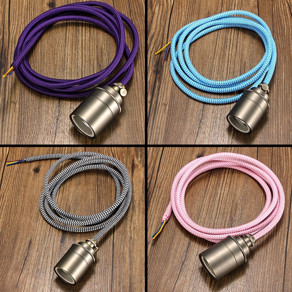 2M-E27E26-Vintage-Fabric-Cable-Pendant-Light-Hanging-Filament-Lamp-Bulb-Holder-Socket-1058315-2