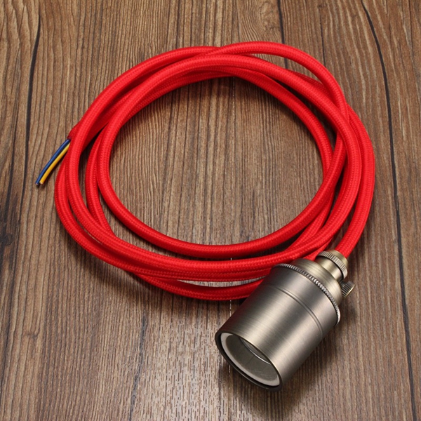 2M-E27E26-Vintage-Fabric-Cable-Pendant-Light-Hanging-Filament-Lamp-Bulb-Holder-Socket-1058315-5