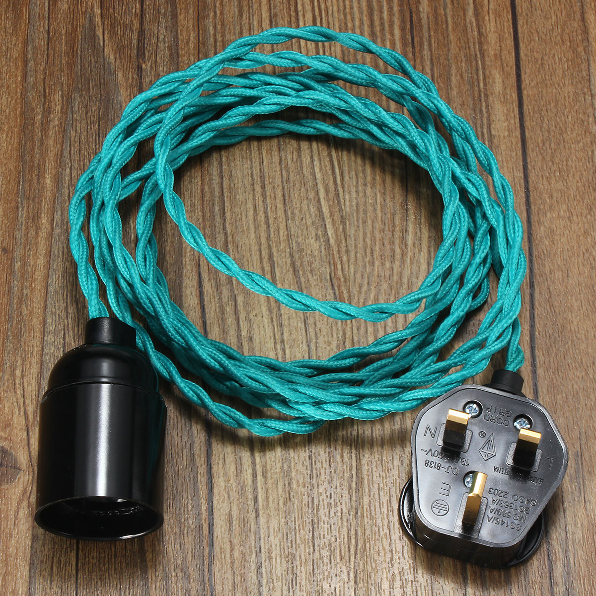 3M-E27-Vintage-Twisted-Fabric-Cable-UK-Plug-In-Pendant-Lamp-Light-Bulb-Holder-Socket-1068749-2
