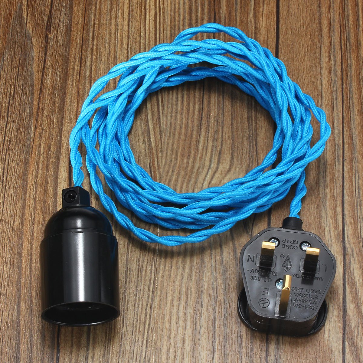 3M-E27-Vintage-Twisted-Fabric-Cable-UK-Plug-In-Pendant-Lamp-Light-Bulb-Holder-Socket-1068749-3