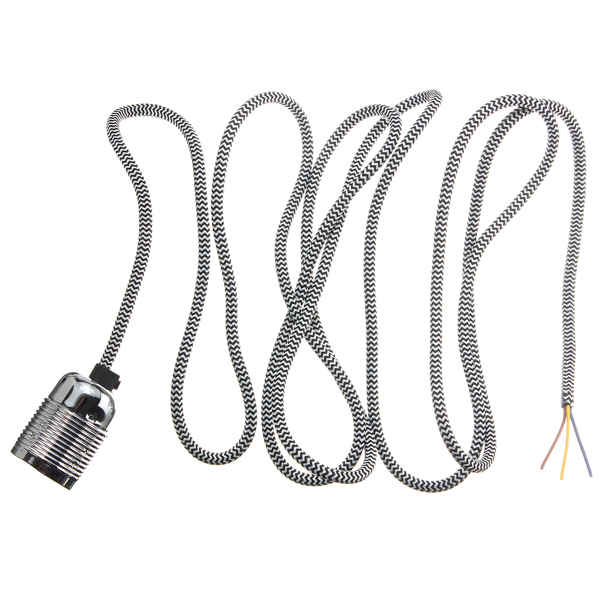 4M-Wire-Vintage-Fabric-Flex-Cable-E27-Bulb-Adapter-Lamp-Holder-Socket-Pendant-Light-1428716-2