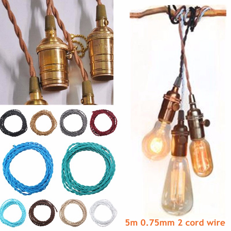 5M-Vintage-2-Core-Twist-Braided-Fabric-Cable-Wire-Electric-Lighting-Cord-1068747-1