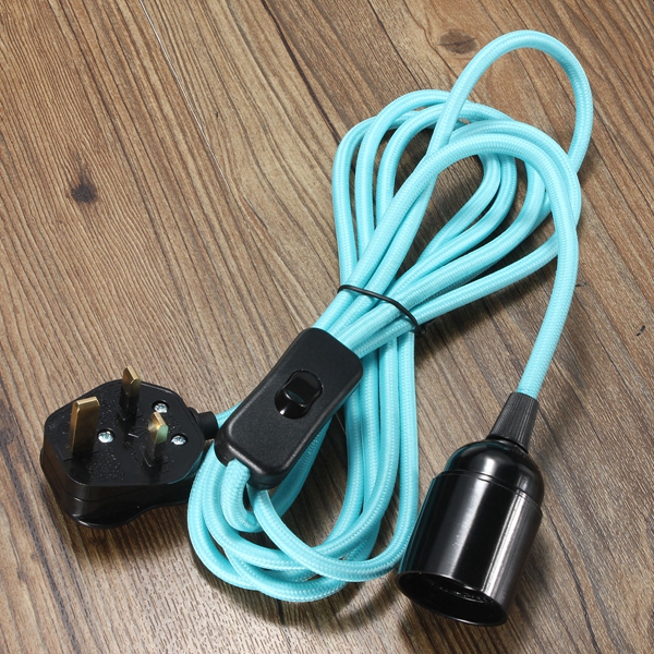 E27-3M-Fabric-Cable-UK-Plug-In-Pendant-Lamp-Light-Set-Fitting-Vintage-Bulb-Holder-Socket-1046616-5
