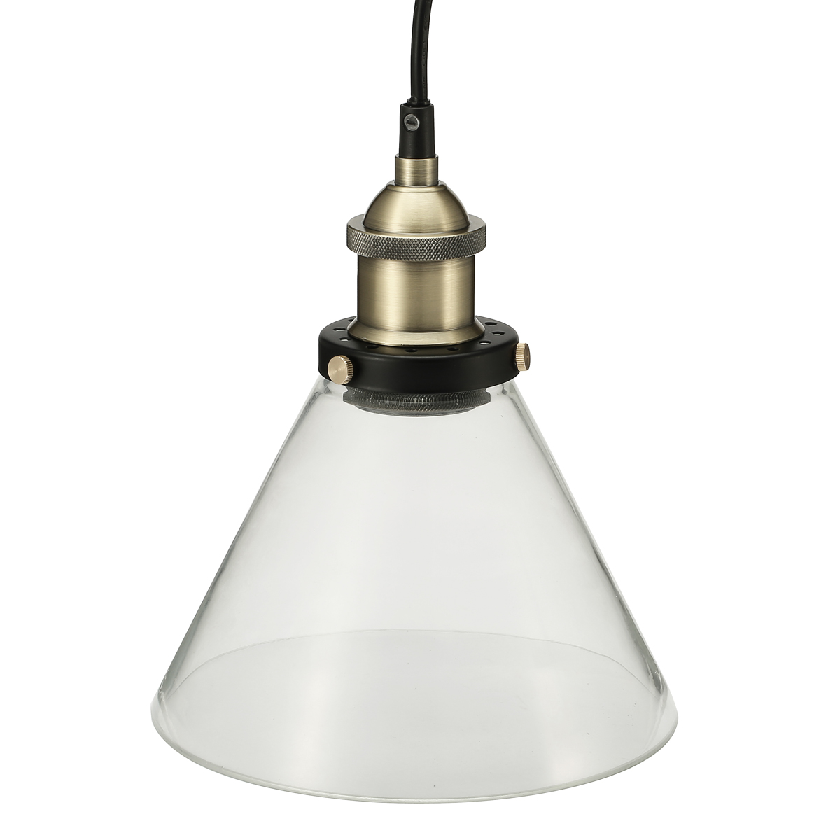 KingSo-110V220V-E26E27-Vintage-Industrial-Pendant-Light-Socket-Funnel-like-Glass-Shade-with-Ceiling--1894197-7