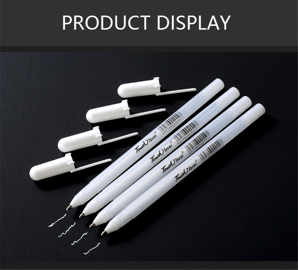 10pcs-07MM-Gel-Pen-White-Gold-Silver-Ink-Color-Cute-Unisex-Pen-Gift-Kids-Stationery-Office-Painting--1731408-8