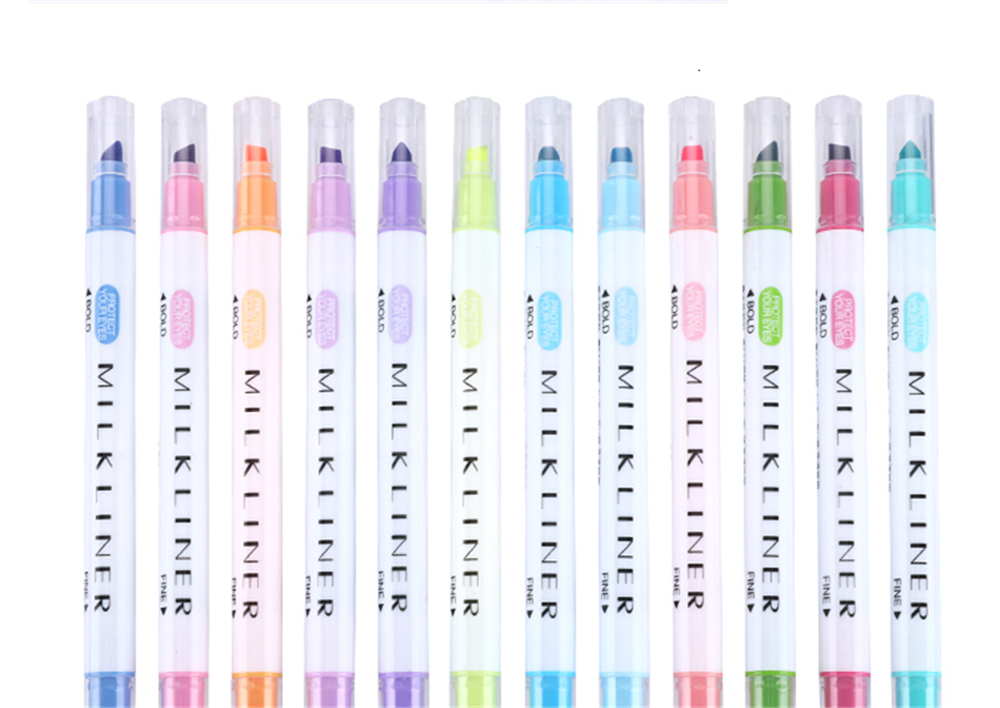 12pcs-Highlighter-Pen-Set-Double-Head-Fluorescent-Marker-Watercolor-Pen-Business-Office-Writing-Draw-1738598-7