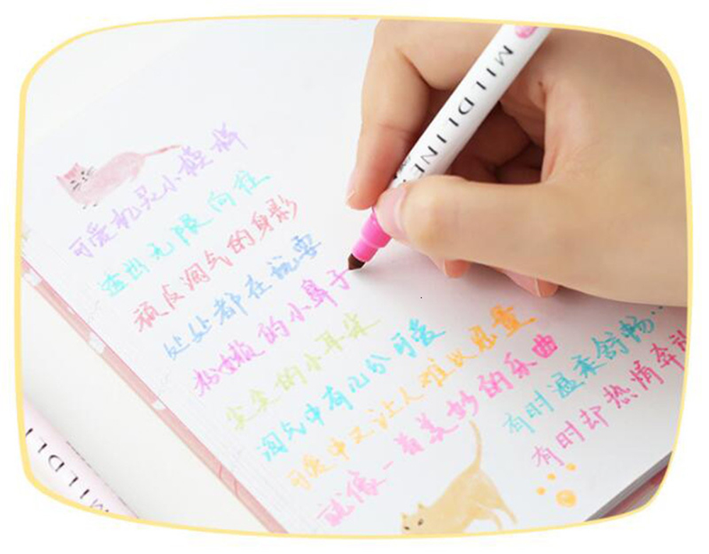 12pcs-Highlighter-Pen-Set-Double-Head-Fluorescent-Marker-Watercolor-Pen-Business-Office-Writing-Draw-1738598-10