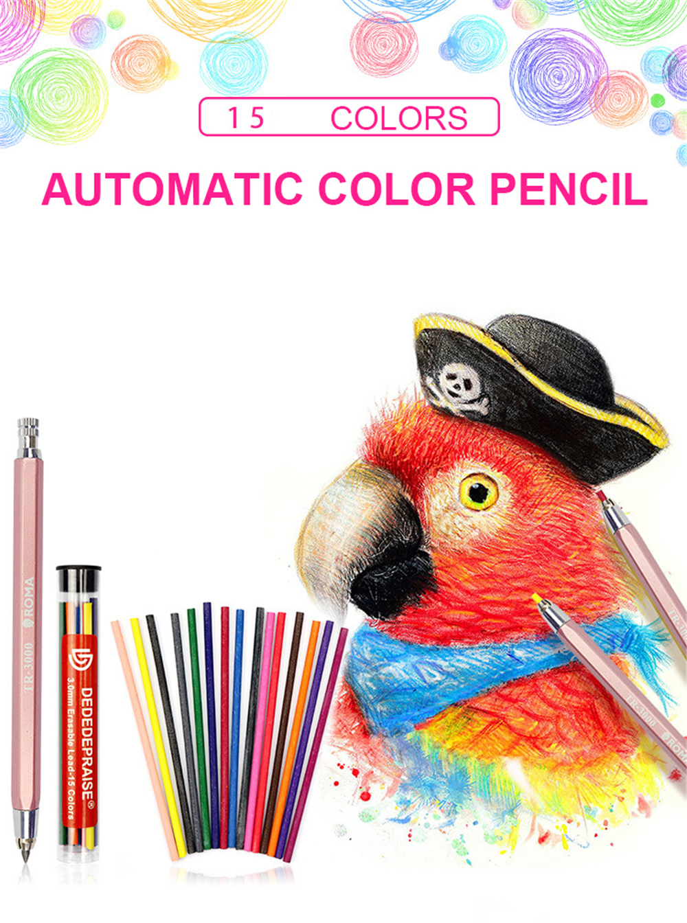 30-MM-Automatic-Pencil-Erasable-Color-Lead-With-Portable-Refill-Sharpener-Art-Drawing-Design-Mechani-1738429-1