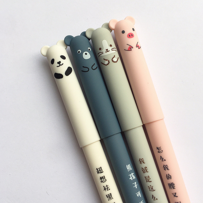 4-Pcs-Cartoon-Erasable-Gel-Pen-Blue-Black-Ink-Gel-Pen-Art-Set-School-Office-Stationery-Writing-Suppl-1620948-1