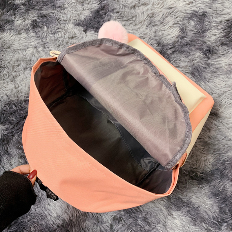 4-PcsSet-Nylon-Backpack-Crossbody-Bag-Pencil-Case-Shoulder-Bag-Waterproof-Student-School-Stationery--1641603-4