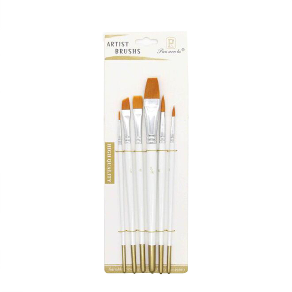 6pcs-White-Pole-Wooden-Nylon-Paint-Brushes-Set-Multi-function-Watercolor-Oil-Paint-Brush-Set-Art-Pai-1704332-1