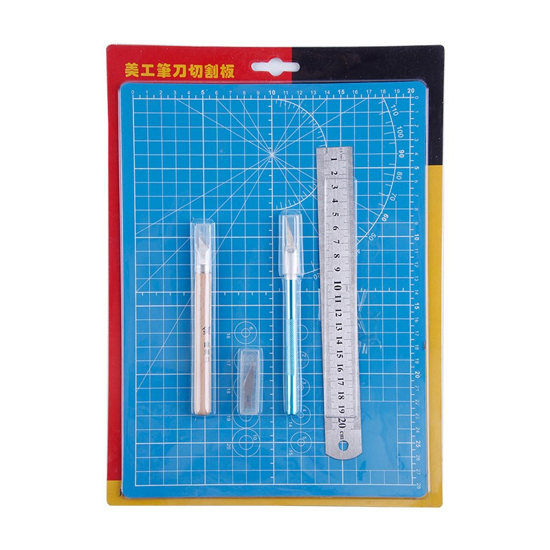 A4-Cutting-Mat-Set-Thicken-PVC-Art-Carving-Pad-Ruler-Carving-Tools-Utility-Cutter-Hand-Art-Work-Pape-1627578-4