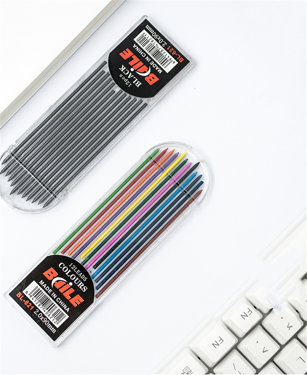 Baile-BL-621-12Color-Pen-Refill-Set-20-mm-Color-Lead-Refill-Resin-Pencil-Lead-Painting-Art-Drafting--1738579-5